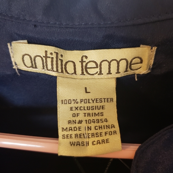 NWT Antilia Femme Indigo Long Sleeve Shirt 💙 - Picture 3 of 7